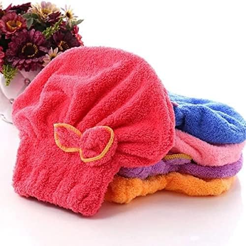 TERXA Microfiber Hair Towel Wrap - Super Absorbent Quick Dry Hair Turban for Women & Men | Soft Hair Drying Cap & Shower Cap | Perfect for Post-Wash, Salon, Gym & Travel (Pack of 1, Multicolor Bow Design)