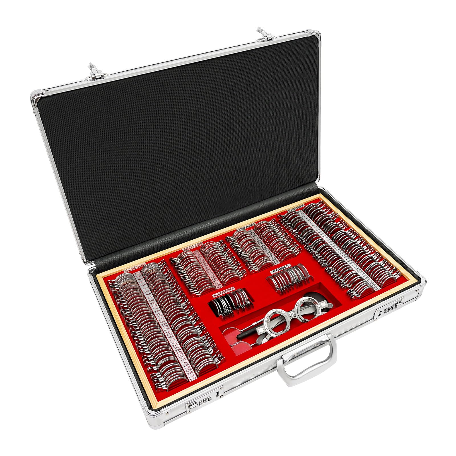 **Professional Optometry Rim Case Kit - 266 Lenses & 1 Trial Frame - Prescription Optical Lenses for Nearsightedness - Eye Protection Accessories for Optometrists & Vision Testers - Perfect for Home & Clinic Use**    *(Use Case: Ideal for optometrists, vision clinics, and home eye care to test and correct nearsightedness with precision.)*