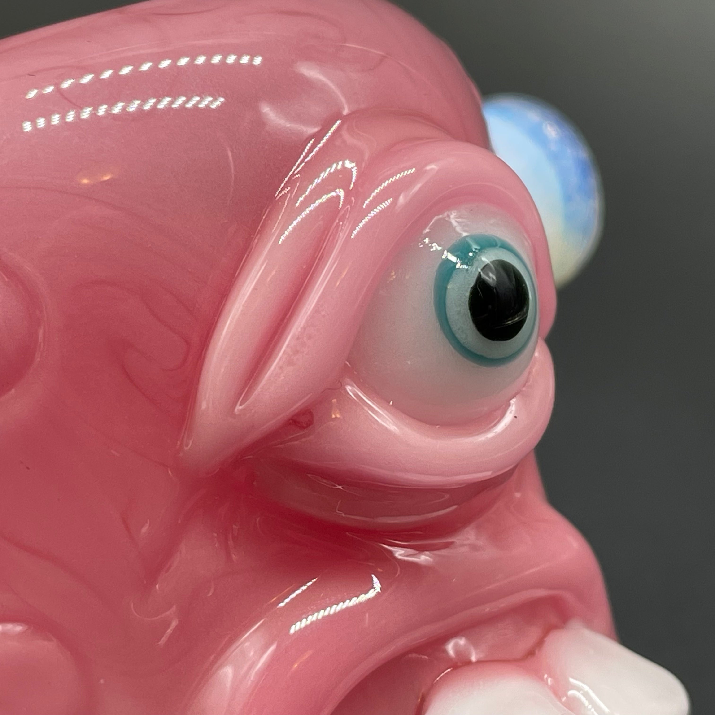 Pink Evil Eye Bubbler Glass Pipe - Handmade Smoking Accessory for Herbal Use | Perfect for Relaxation, Meditation & Spiritual Rituals