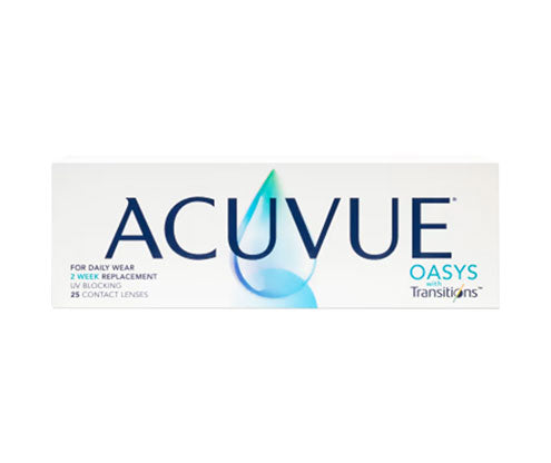 ACUVUE® OASYS with Transitions™ Contact Lenses - 25 Pack | Light Adaptive Lenses for All-Day Comfort | Perfect for Outdoor Activities & Screen Use