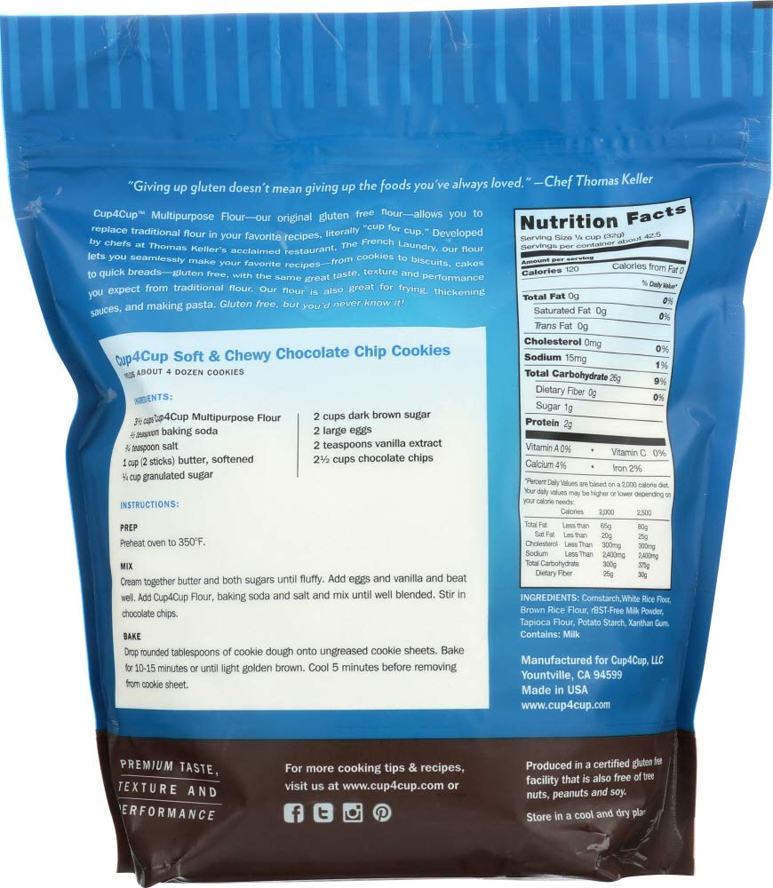 Cup4Cup Gluten Free Flour - 12 Pack (3 LB Each) - Perfect for Baking, Cooking & All-Purpose Use - Ideal for Cakes, Cookies & Breads