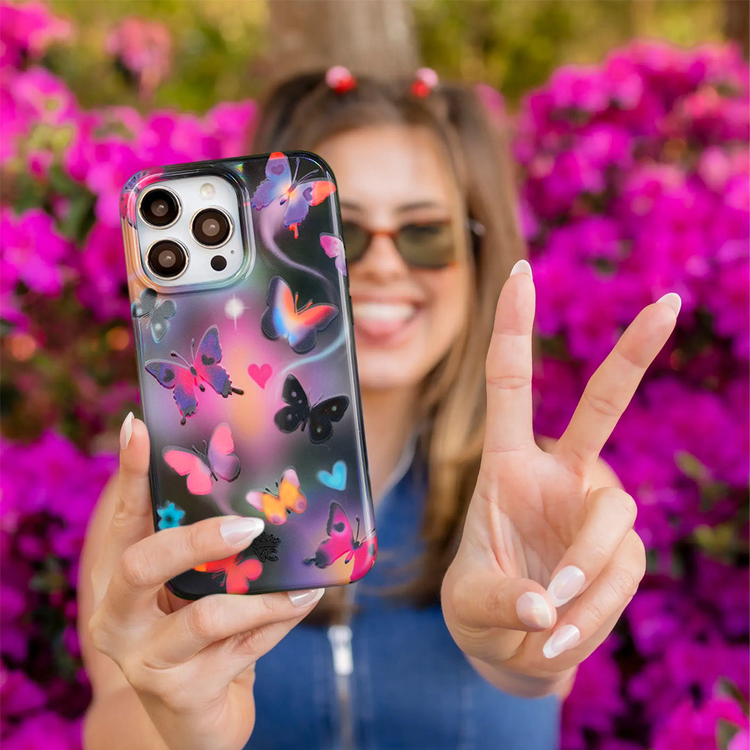Aurora Butterfly iPhone Case - Elegant & Durable Phone Cover for iPhone 13/14/15 - Perfect for Everyday Use, Travel & Gifting
