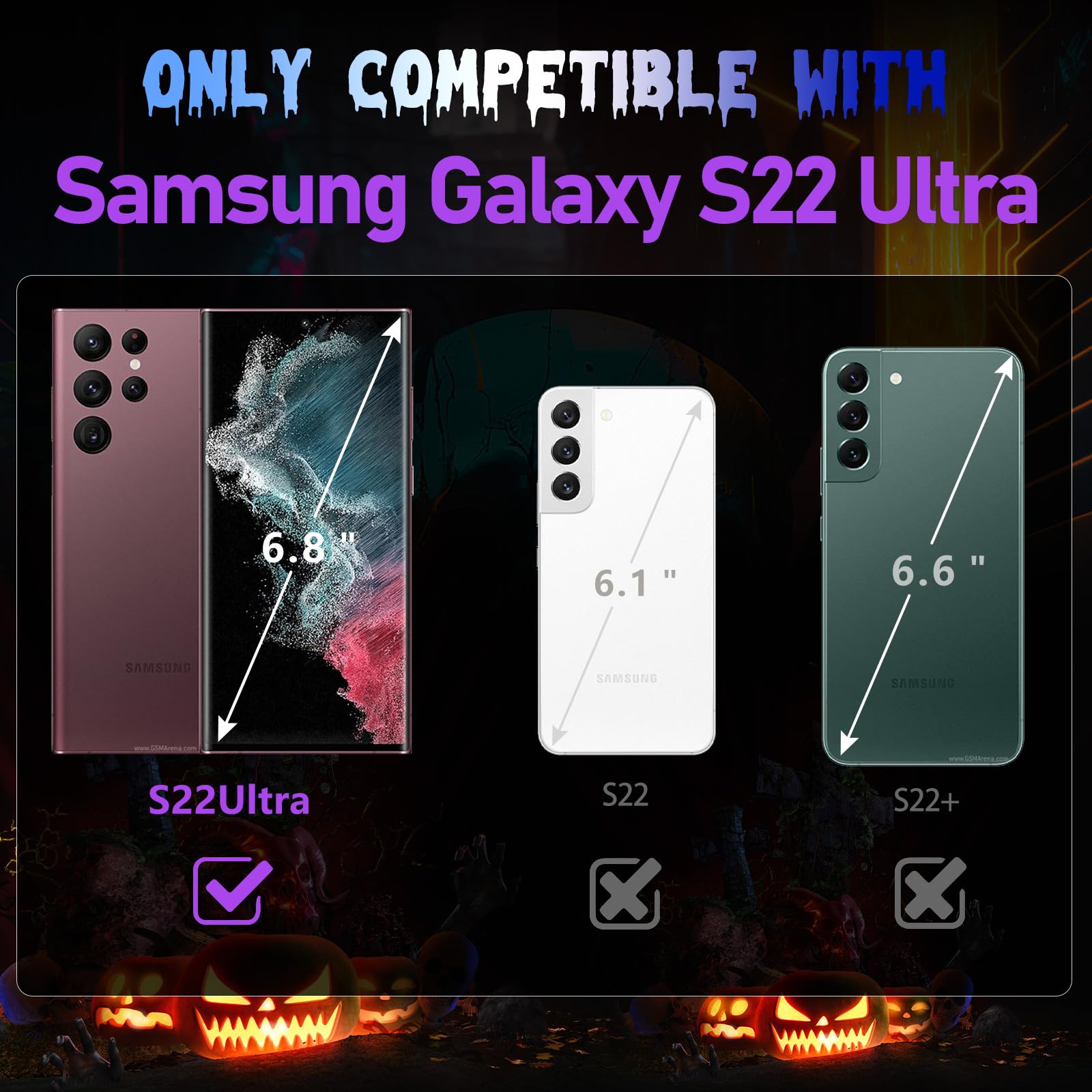 Samsung Galaxy S22 Ultra Phone Case - Gothic Skull Skeleton Design for Men & Women | Matte Black Hollowed Protective Cover | Perfect for Daily Use, Parties & Gothic Fashion Enthusiasts