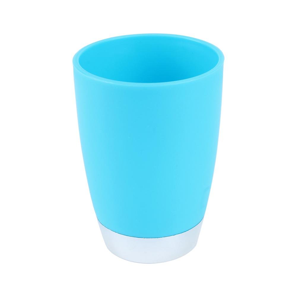 6-Piece Blue Bathroom Accessories Set - Toothbrush Holder, Cup & More for Countertop Decor