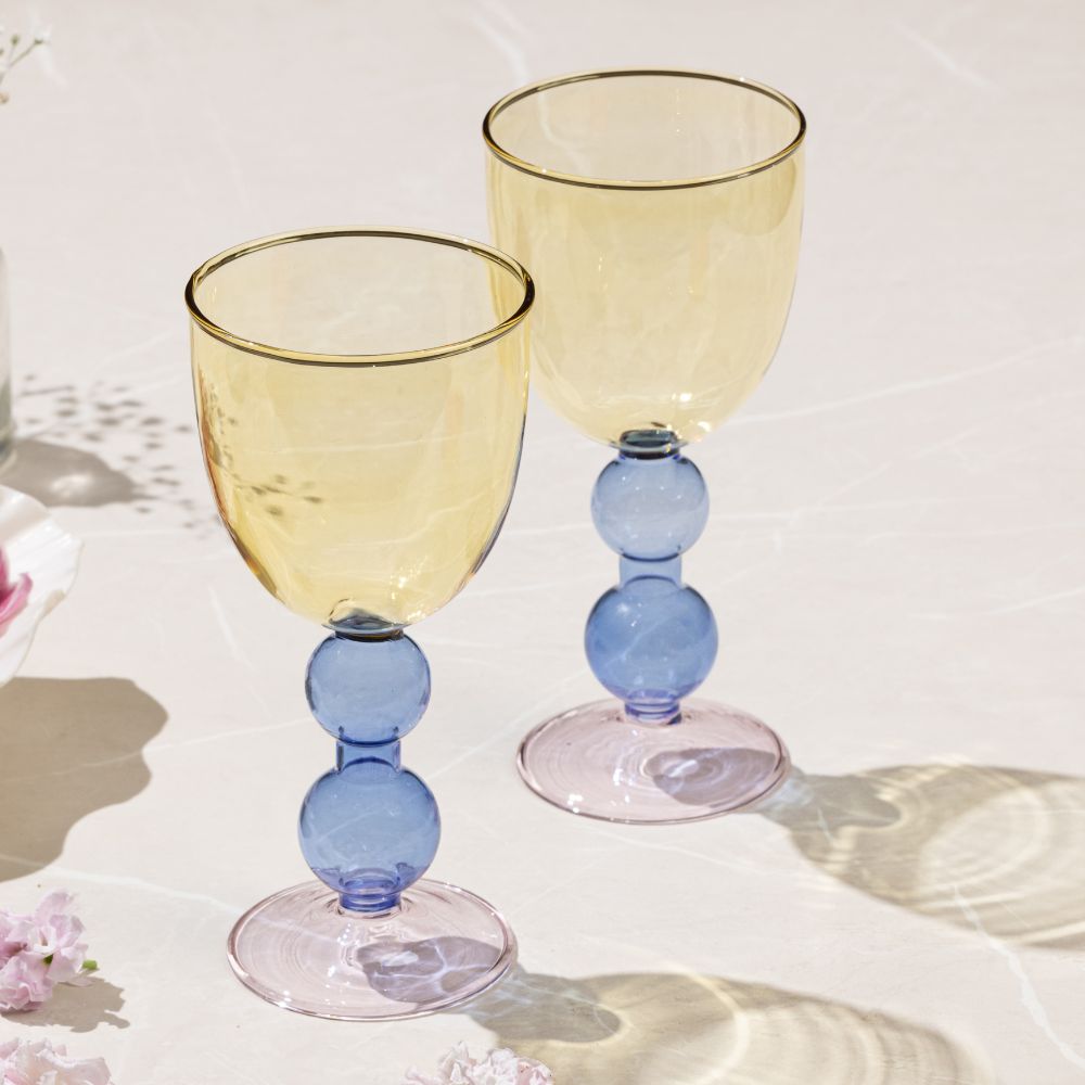 Premium Cielo Assorted Porcelain Balloon Glass Set of 4 - Elegant Wine Glasses for Dinner Parties, Home Decor & Gift Giving