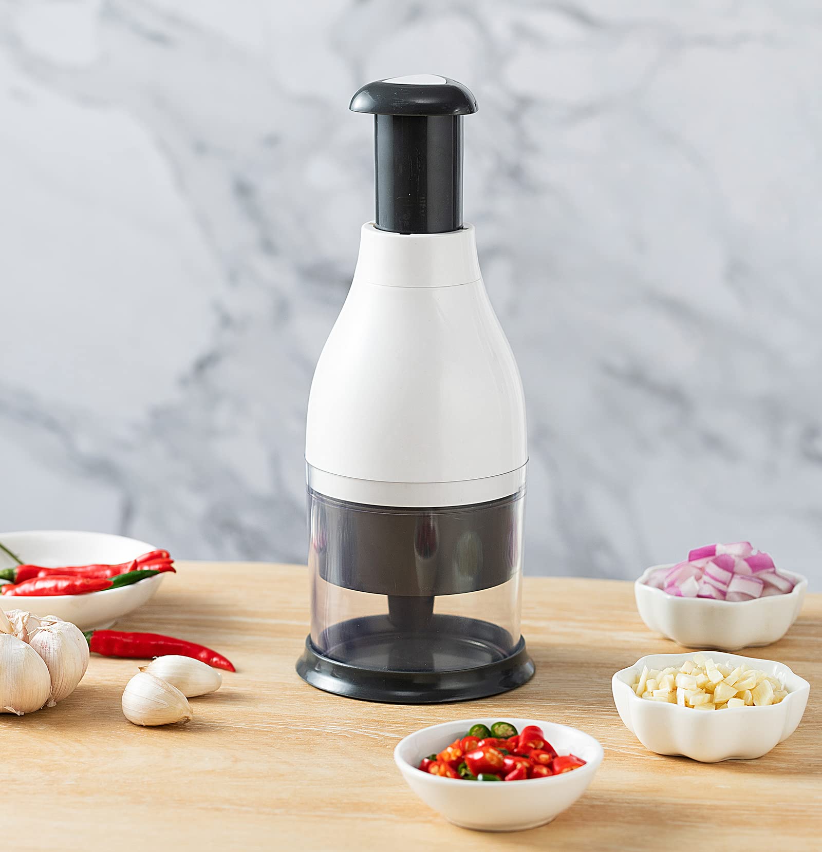 Premium Stainless Steel Multi-Function Onion Chopper - Manual Vegetable Slicer & Dicer for Onions, Garlic, Carrots - Perfect for Meal Prep, Salad Making & Home Cooking