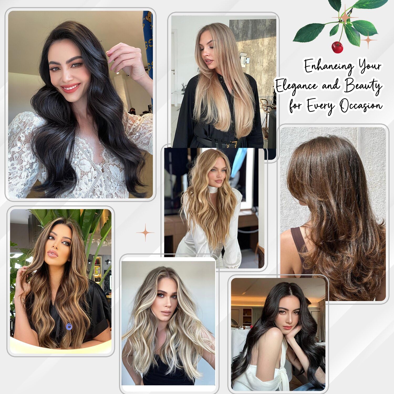 Premium 22 Inch Natural Black Clip-in Hair Extensions - 7pcs 120g Real Human Hair with 16 Clips | Double Weft Remy Human Hair for Women | Perfect for Volume, Length & Styling for Parties, Weddings & Daily Wear