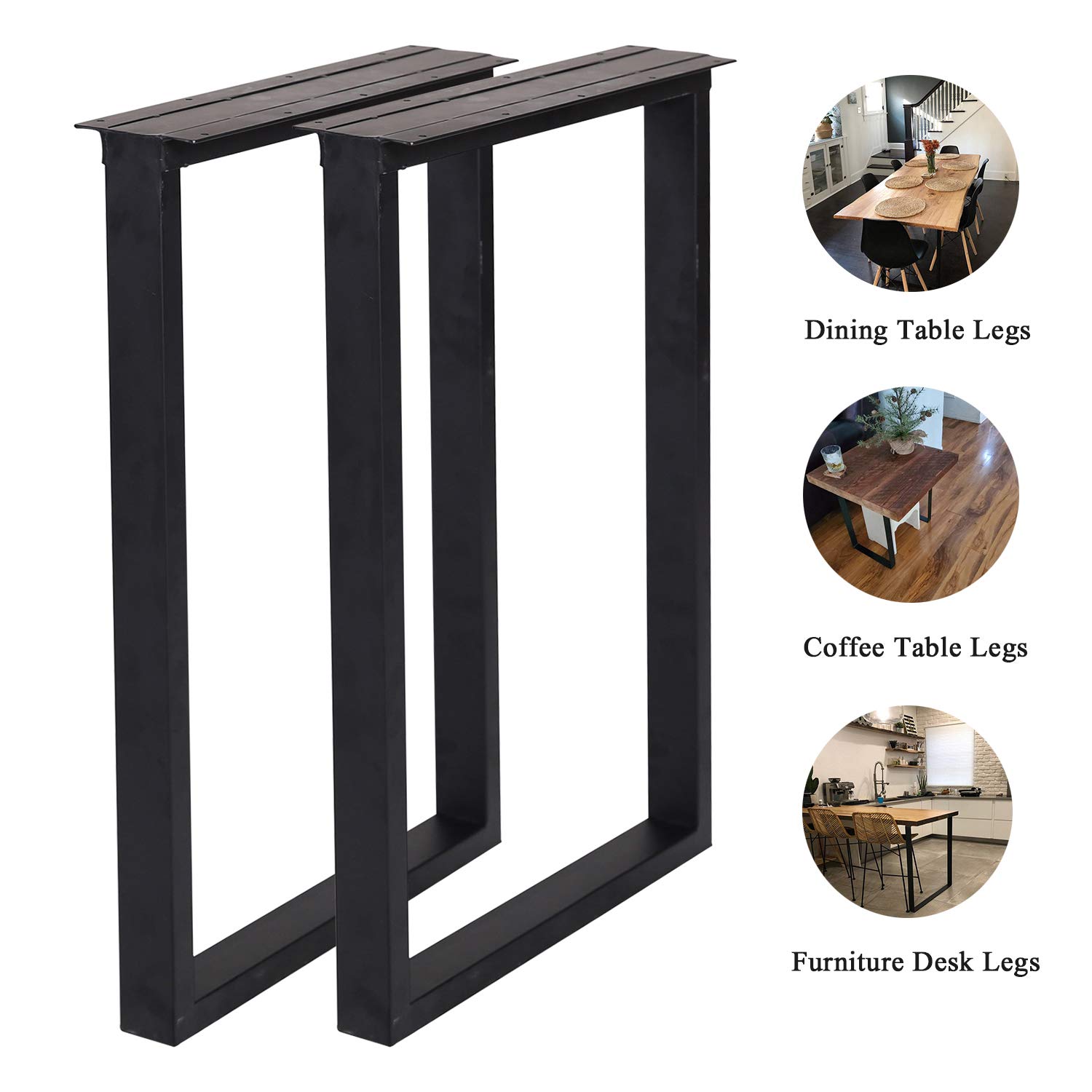 28 Inch Heavy Duty Metal Table Legs - Industrial Black Steel Desk Legs for Dining Tables, Workbenches & Furniture | Sturdy Support for Home Office, Restaurant & Workshop Use