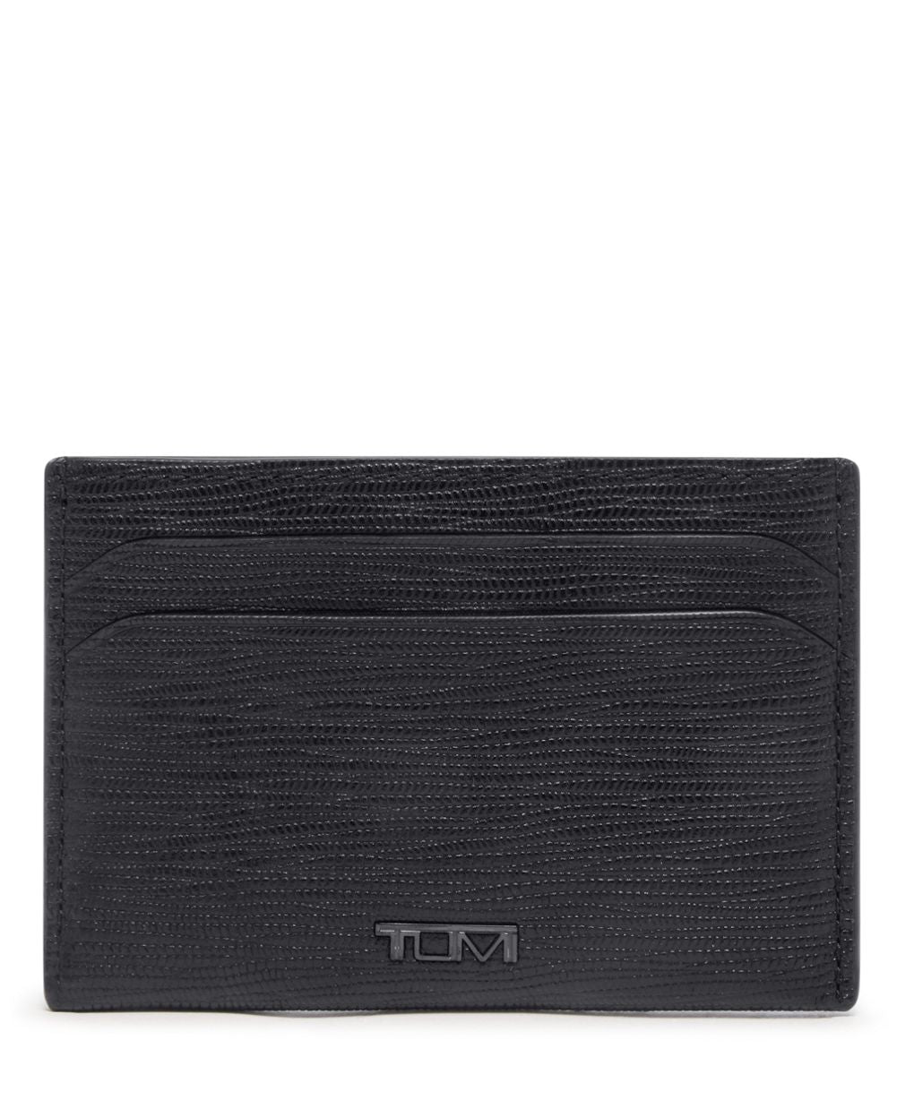 Tumi Nassau Slim Card Case 152355 Black Embossed - RFID Blocking Wallet for Credit Cards & ID - Perfect for Travel, Business & Everyday Use