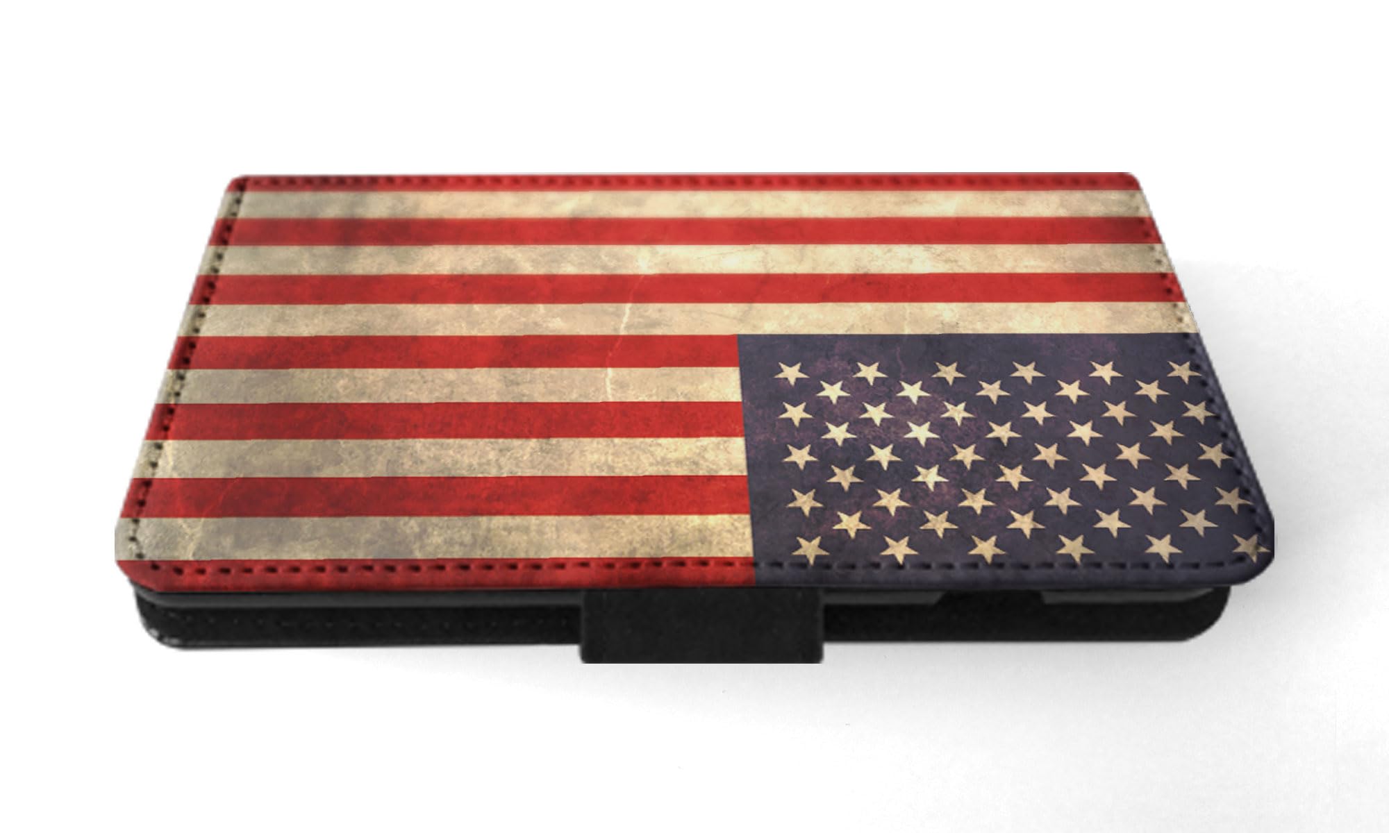 USA Flag Flip Wallet Phone Case for Apple iPhone 15 - Patriotic Leather Cover with Card Slots & Stand Feature for Daily Use & Travel