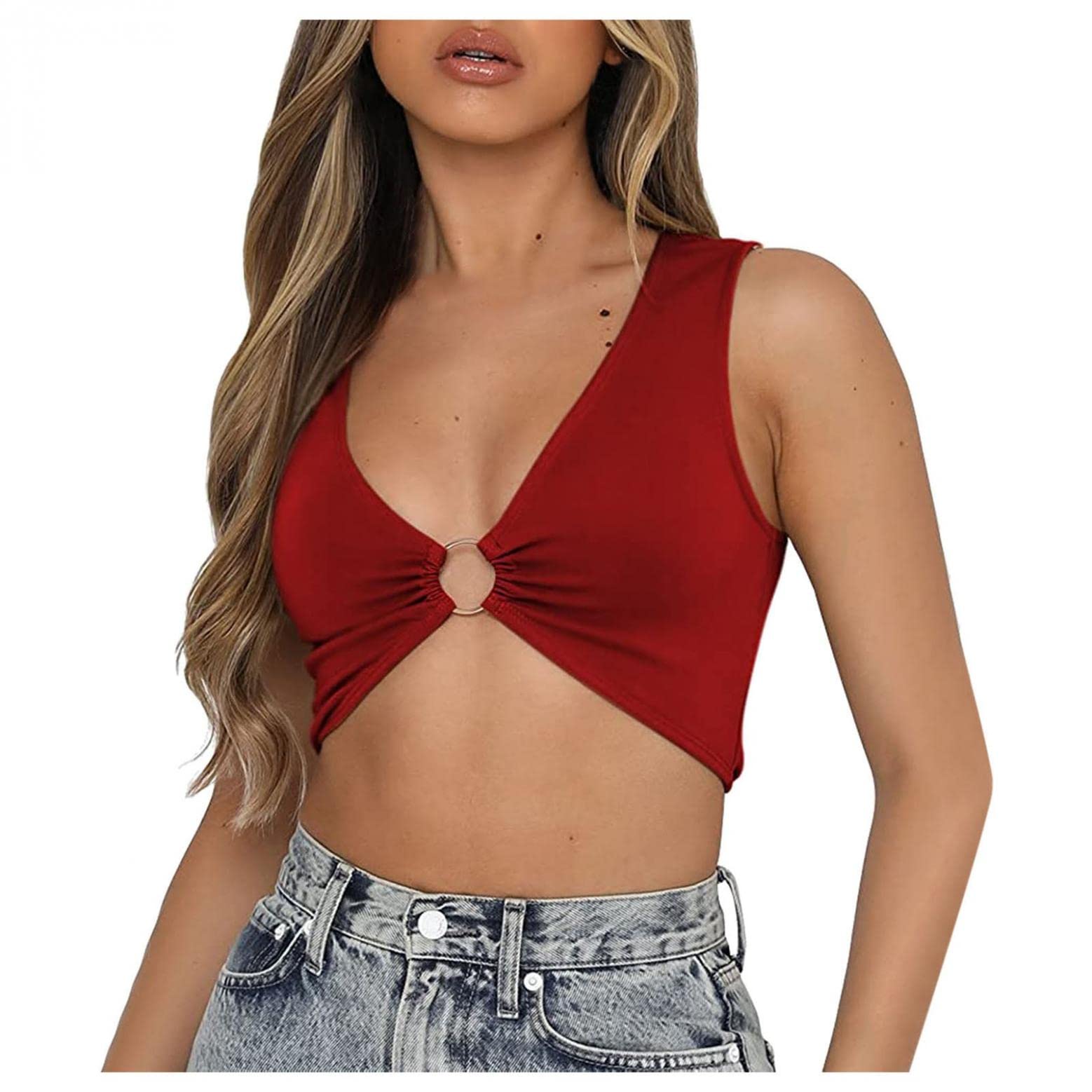 Women's Sleeveless Racerback Tank Tops - Sexy Halter Neck Crop Cami Shirts for Dressy Casual Wear | Perfect for Summer Outfits, Beach Vacations & Night Out