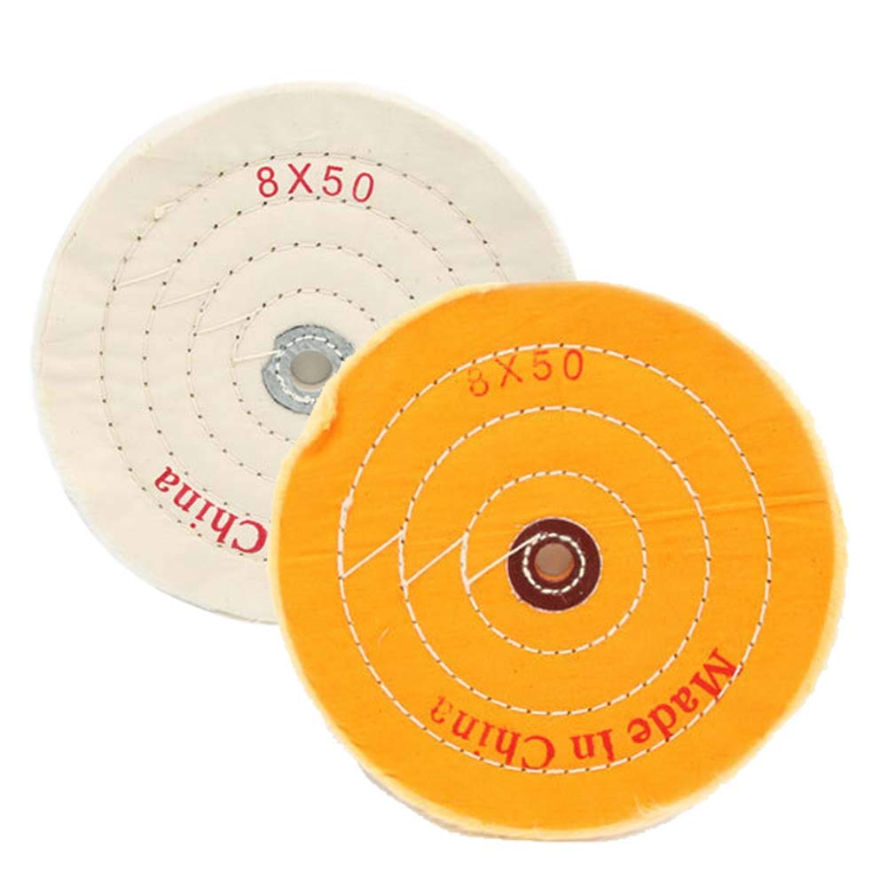 8 Inch Buffing Wheel Cotton Pad Set - 50 Ply Extra Thick Polishing Wheels with 1/2