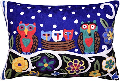Owl Family Lumbar Pillow Cover