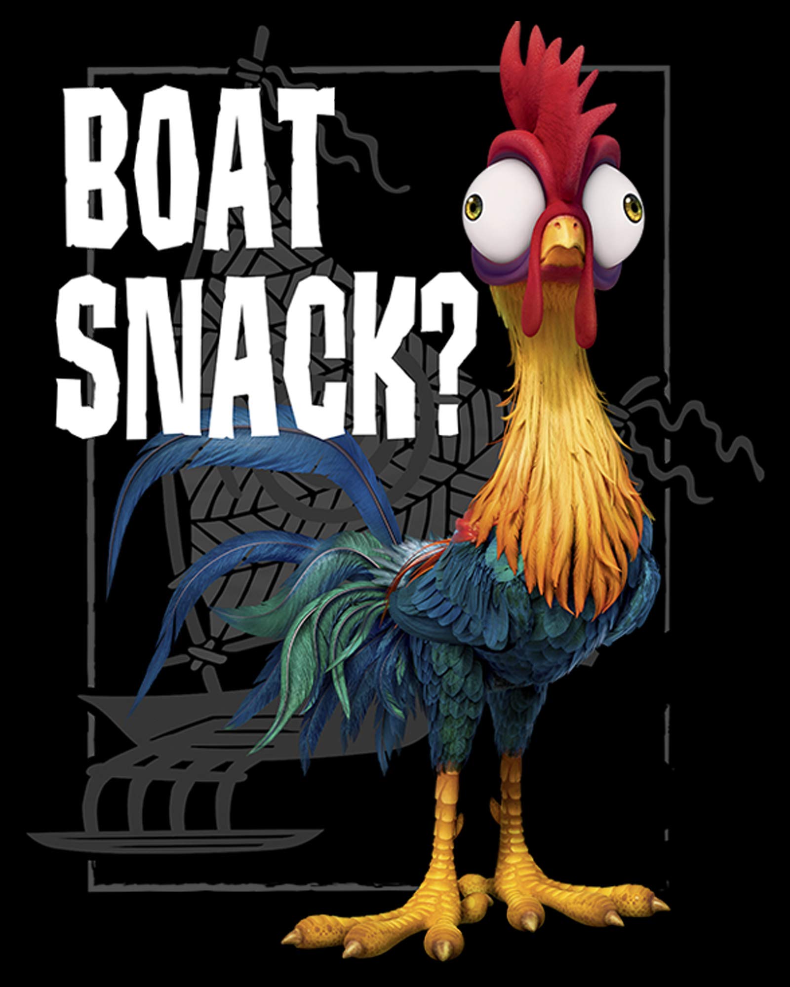 Men's Moana Hei Hei Boat Snack Graphic T-Shirt - Disney Inspired Casual Tee for Beach Vacation, Cosplay & Hawaiian Theme Parties