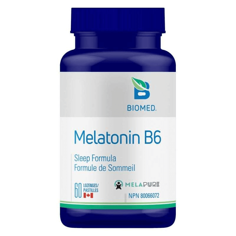 Biomed Melatonin with B6 - 60 Lozenges for Better Sleep & Relaxation - Perfect for Travel, Jet Lag, and Nighttime Rest