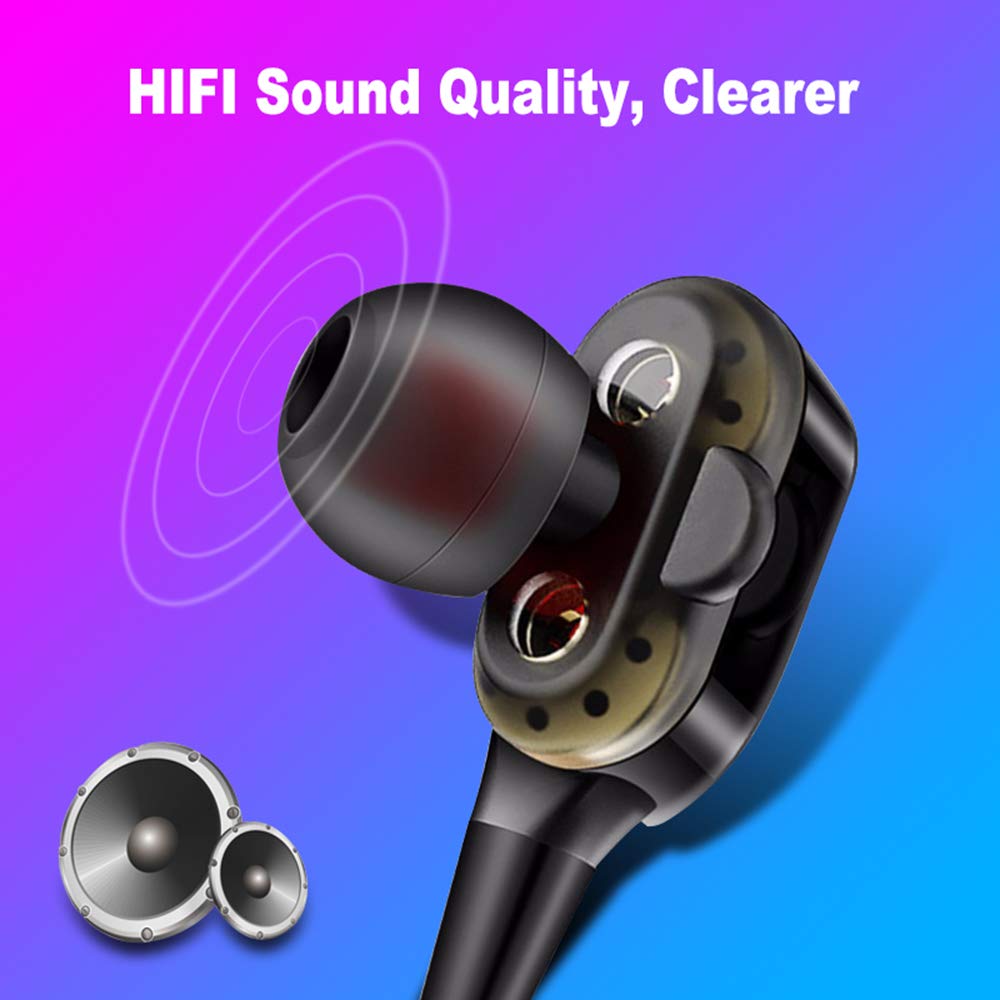 Premium Wired Earbuds with Built-in Mic & Volume Control - 3.5mm Noise Isolating In-Ear Headphones for iPhone, Samsung, Huawei, Xiaomi - Perfect for Gaming, Sports, Workouts & Office Use (Black)