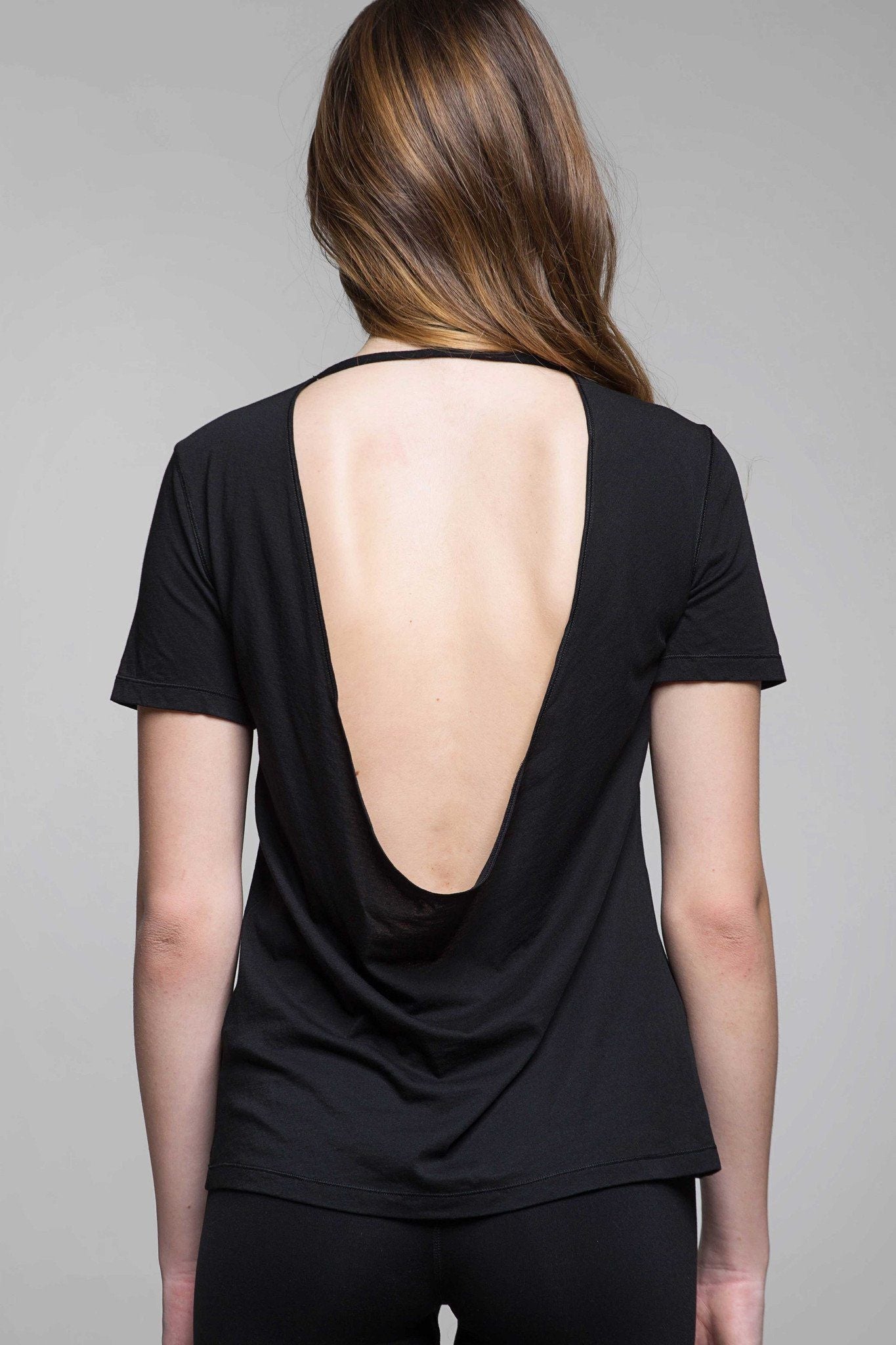 Lilla Lace Open Back Tee - Women's Elegant Lace Detail T-Shirt for Casual Wear & Date Nights | Perfect for Summer Outfits and Special Occasions