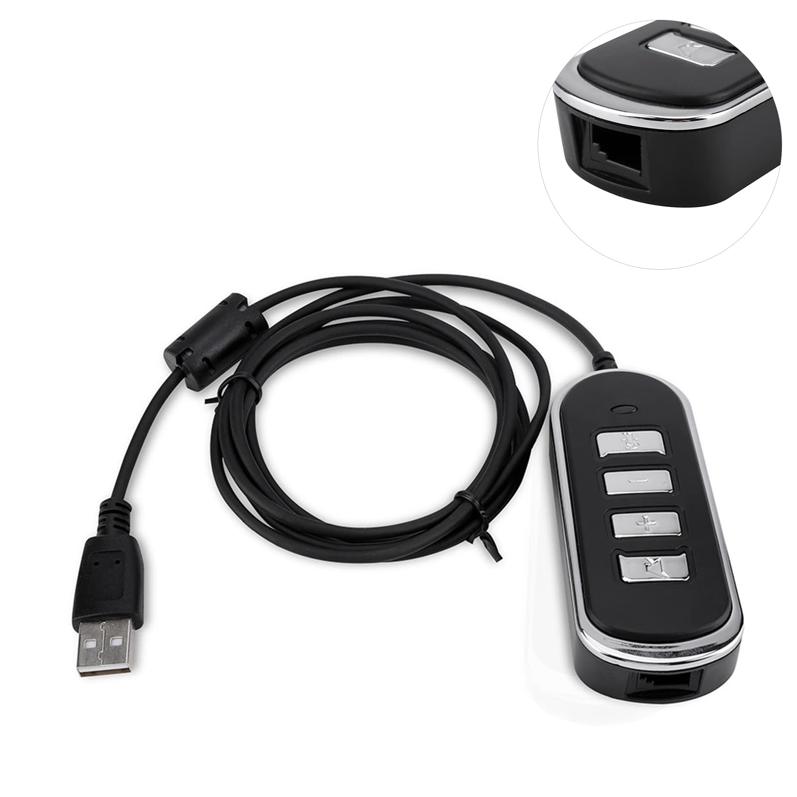 Premium RJ9 to USB Adapter for Headset & Microphone Systems - Seamless Earphone Connection for Call Centers, Gaming & Office Communication