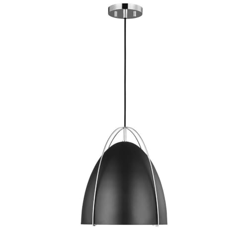 SEA Gull 6551701-05 Modern One Light Pendant - Sleek Hanging Light Fixture for Kitchen Island, Dining Room & Bedroom Lighting