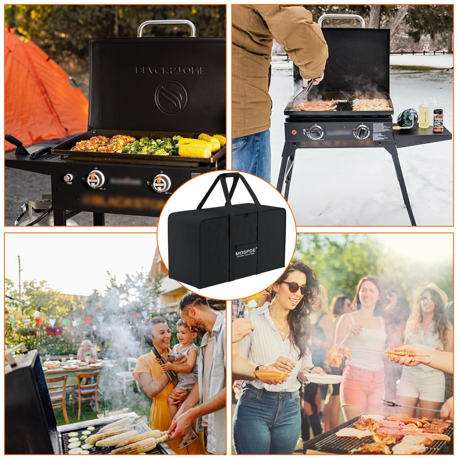 **Blackstone 22 Inch Griddle Carry Bag - Heavy Duty 600D Water-Resistant Cover for Table Top Griddle with Lid & Stand - Perfect for Camping, Tailgating, and Outdoor Cooking**