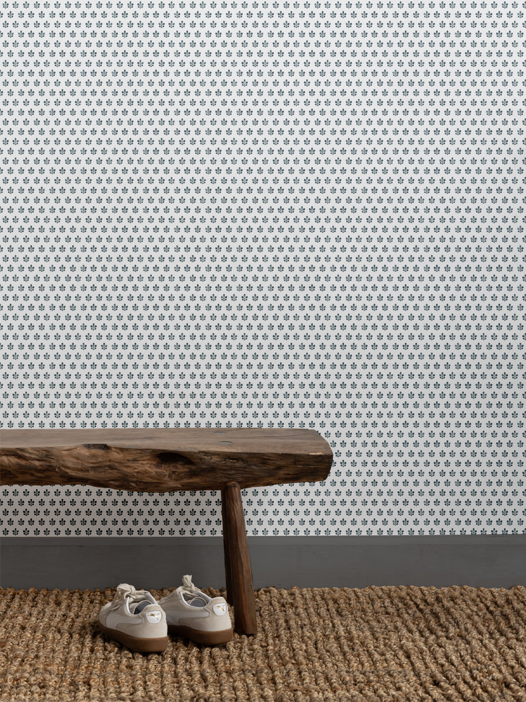 Sugar Paper Ocean Ensley Petite White Ground Wallpaper - Elegant Floral Peel and Stick Wallpaper for Bedroom, Living Room Decor