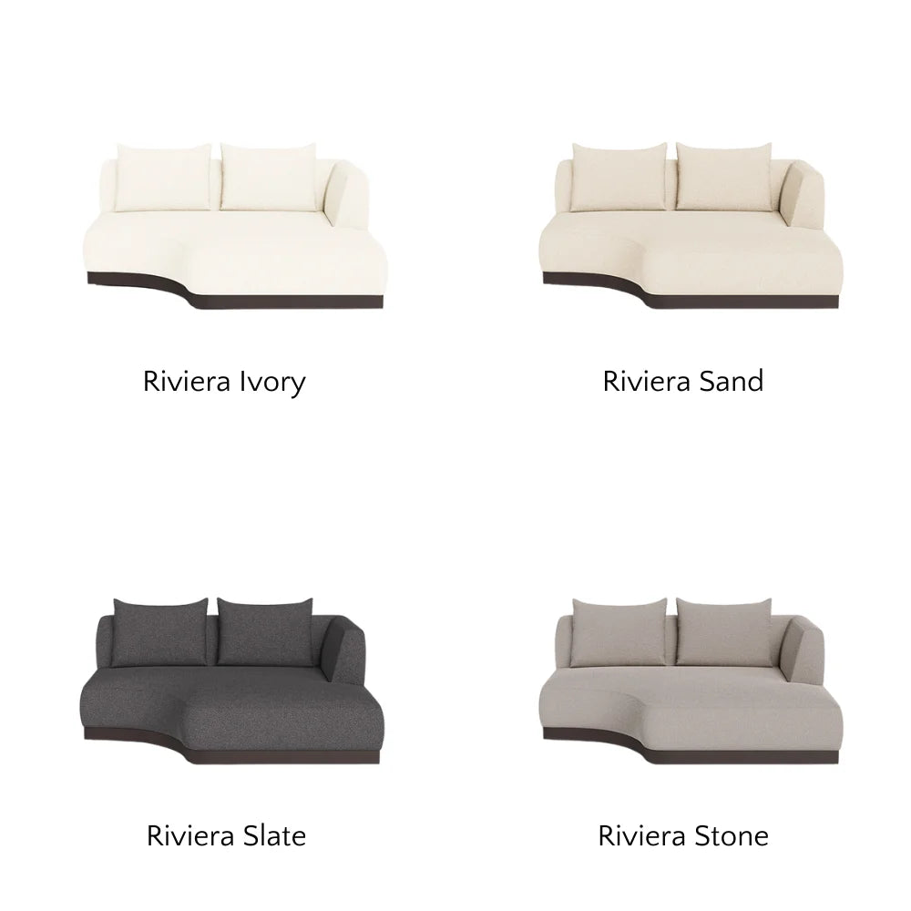 Amalfi Outdoor Curved Chaise Right Sectional Sofa - Waterproof Patio Furniture for Poolside, Garden & Backyard Relaxation