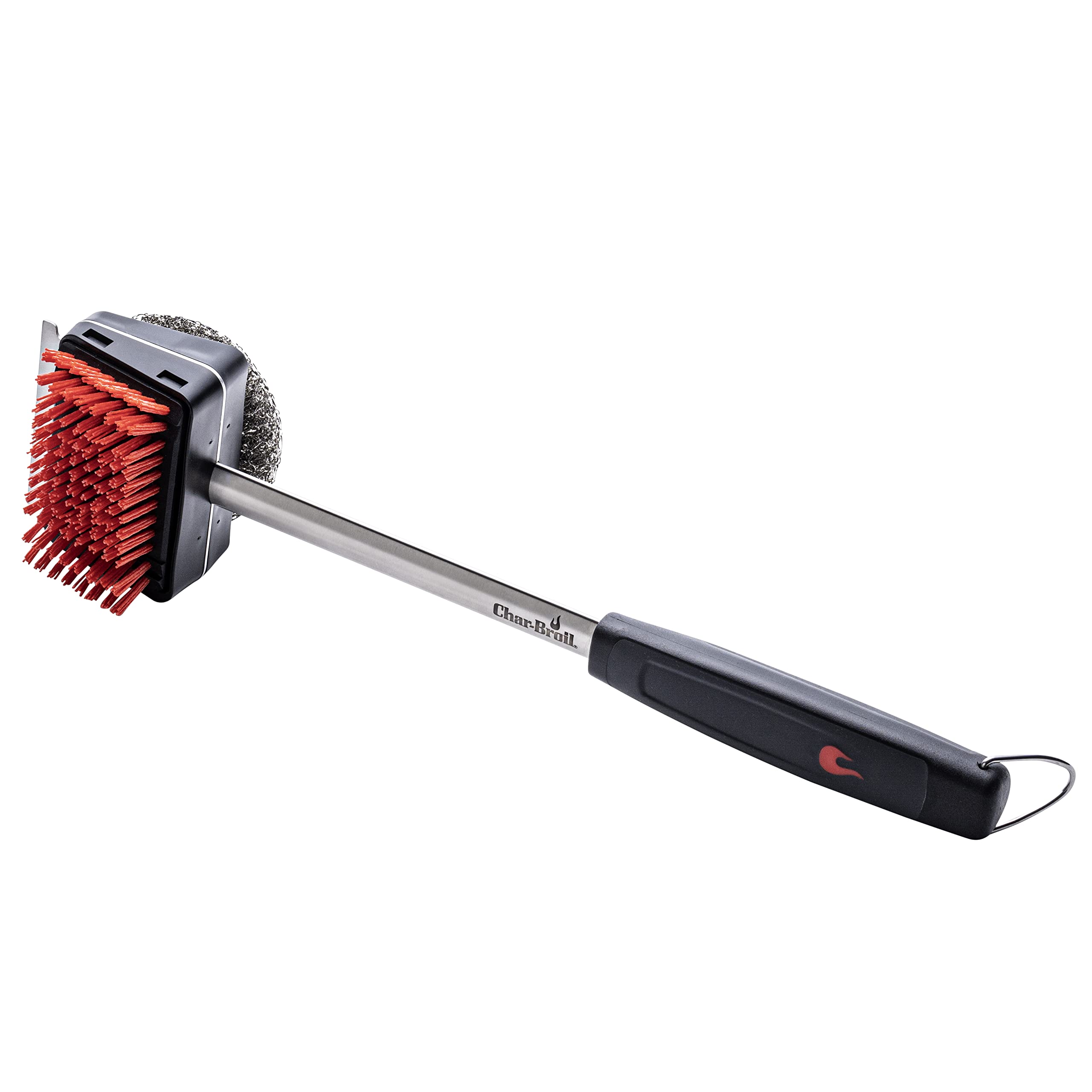 Char-Broil Premium Black Grill Brush - Heavy Duty Bristles for Hot & Cool Cleaning - Perfect for Gas, Charcoal, and Electric Grills - Outdoor BBQ & Backyard Cooking Essential