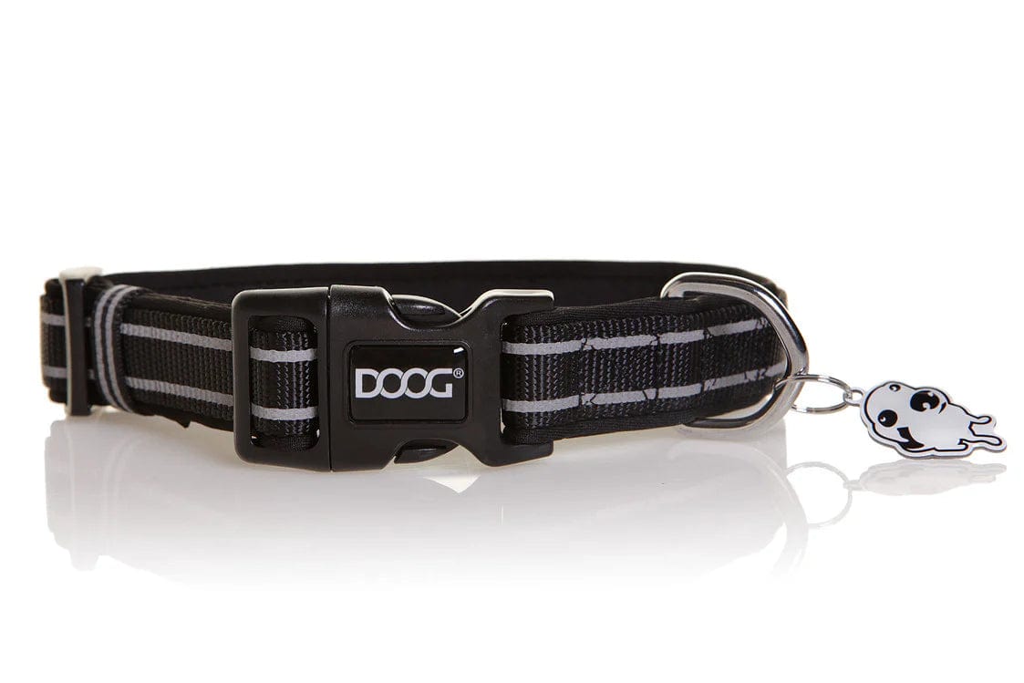 Premium Black Neoprene Dog Collar - Durable & Comfortable Pet Accessory for Small Medium Large Dogs - Perfect for Daily Walks, Training & Outdoor Adventures