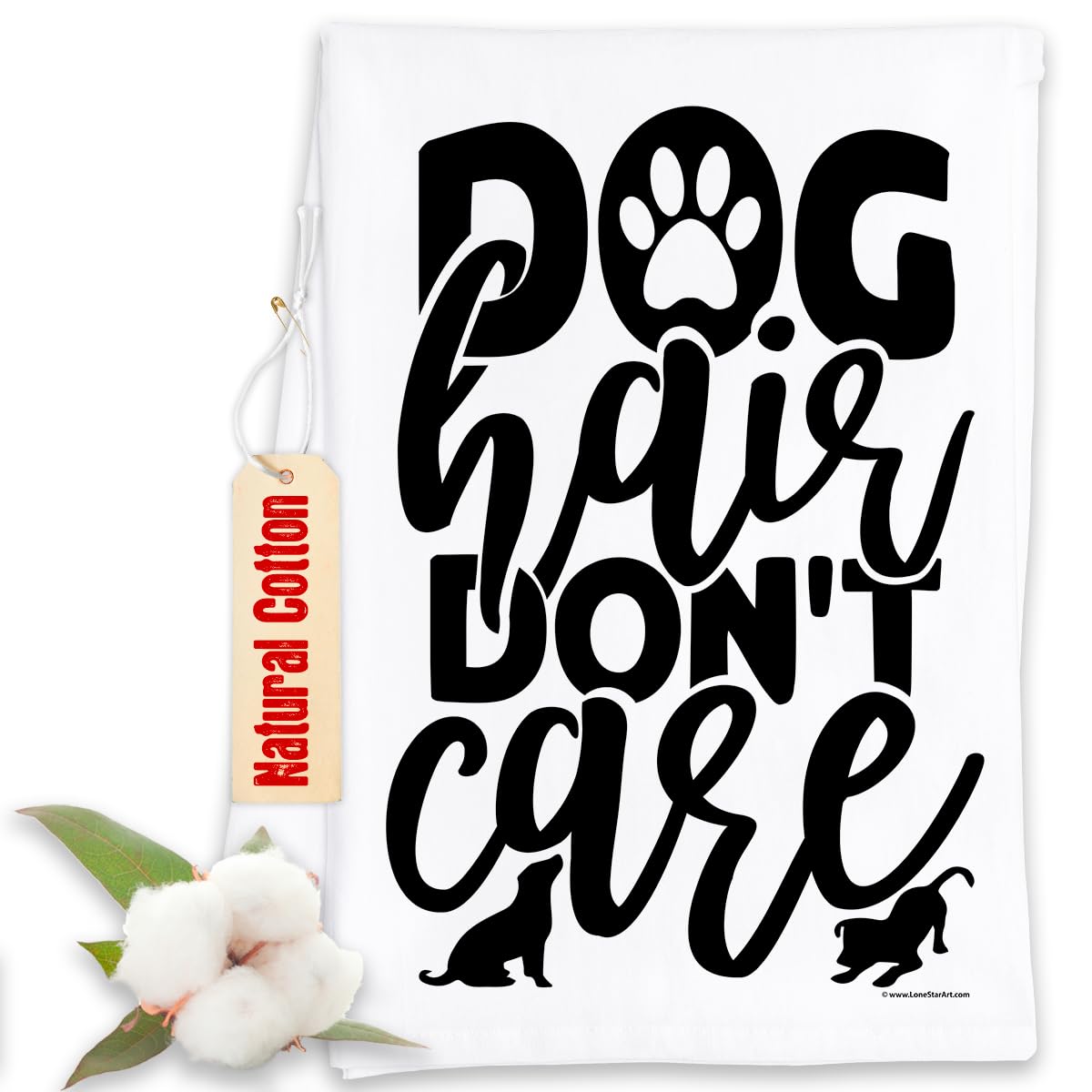 Funny Kitchen Towels with Sayings - 'Dog Hair Don't Care' Decorative Dish Towels for Housewarming Gifts - Multi-Use Cute Kitchen Towels for Women - Perfect for Cooking, Cleaning & Home Decor