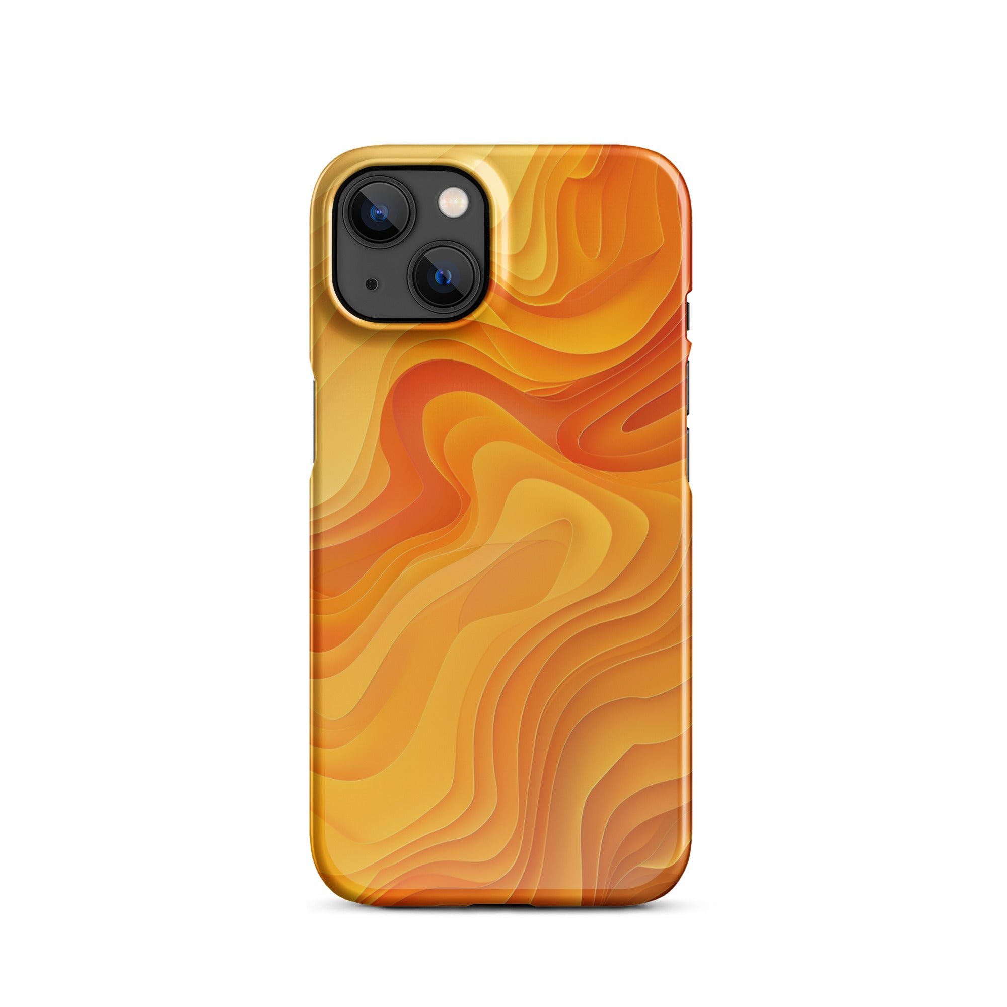 Abstract Yellow Snap Phone Case for iPhone 14/13/12/11 Pro Max - Trendy Protective Cover with Shock Absorption for Everyday Use, Travel & Outdoor Activities
