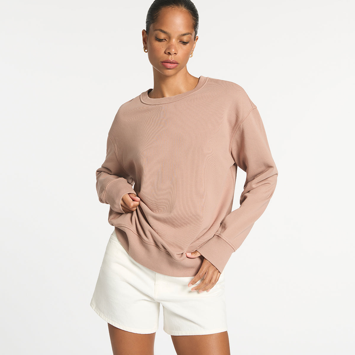Could Be Nice Women's Classic Crew Neck T-Shirt in Dusty Rose - Soft & Comfortable Casual Tee for Everyday Wear