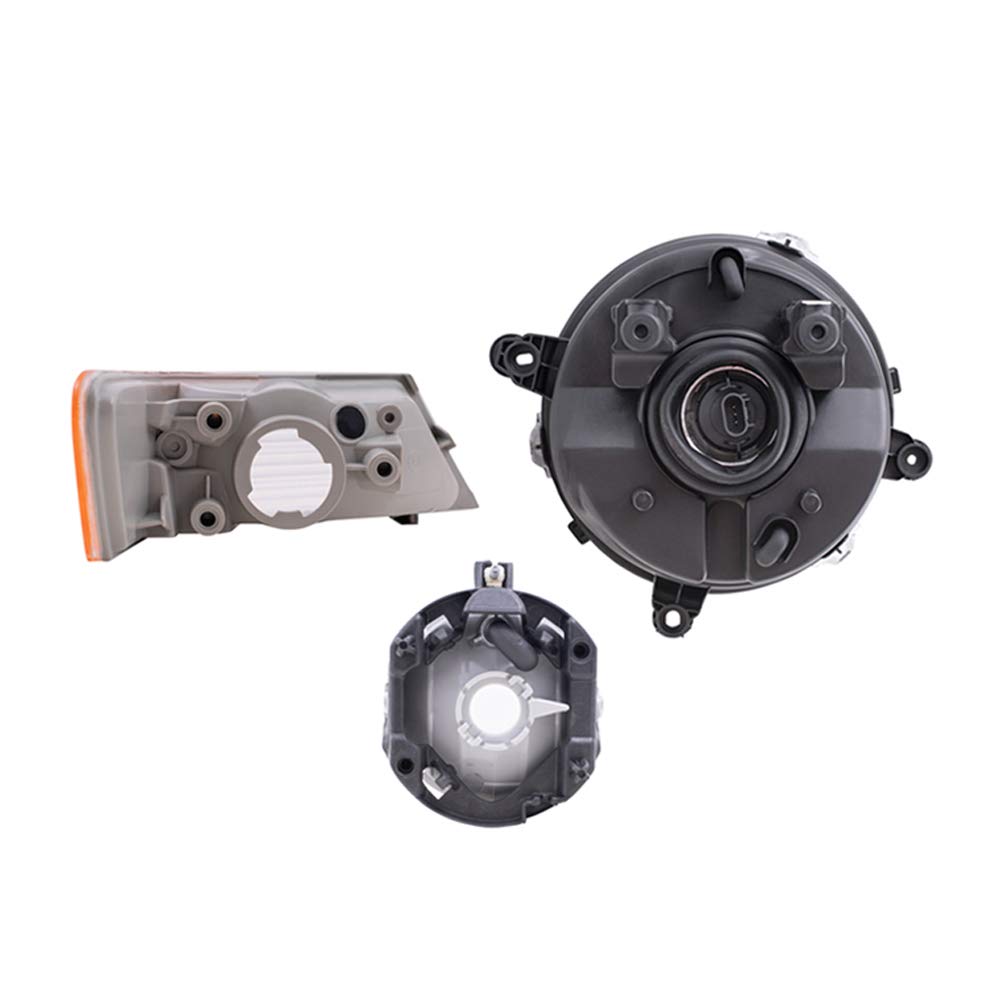 Brock Replacement Halogen Headlight Assemblies 6-Piece Set for 2010 Jeep Patriot - No Leveling, Includes Park Signal & Fog Lights | Perfect for Night Driving & Off-Road Adventures