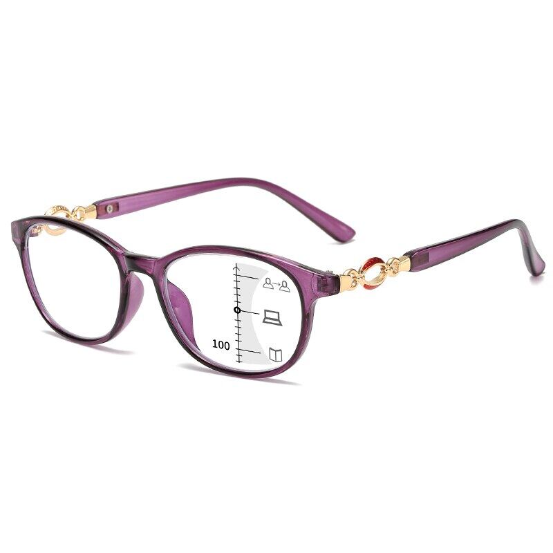 Women's Fashion Diamond Blue Light Blocking Reading Glasses - Anti-Fatigue HD Lenses for Computer Work, Gaming & Reading