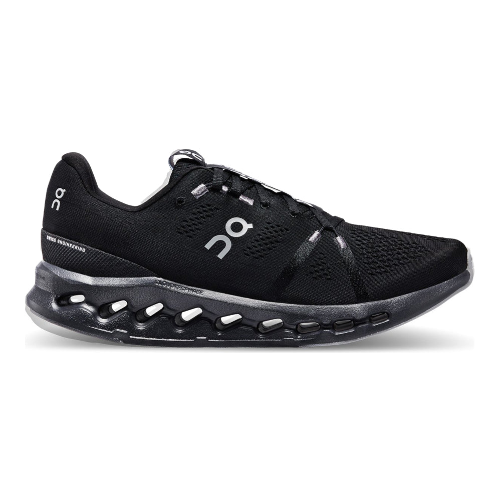 Men's On Cloudsurfer Running Shoes - All Black, Size 8.5 D Medium - Lightweight Cushioned Sneakers for Road Running & Daily Wear