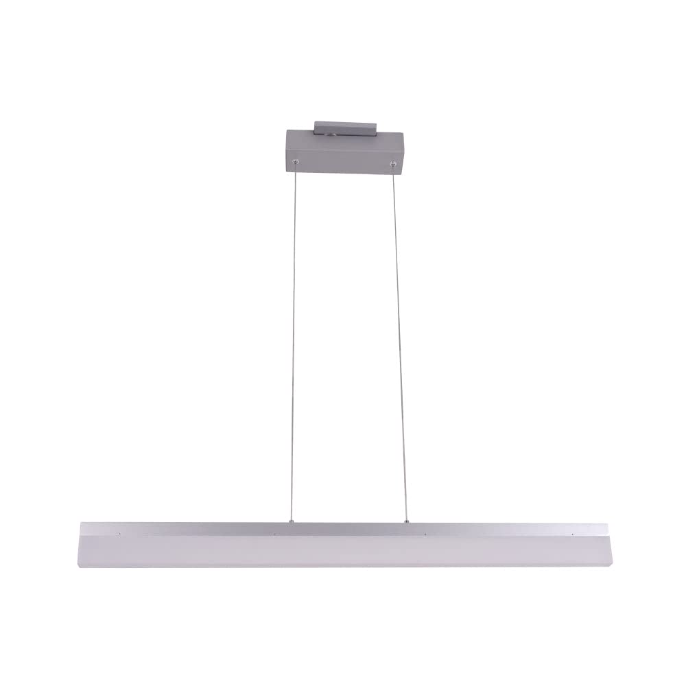 17W Dimmable LED Modern Pendant Light - 120V 3000K Warm White, Aluminum Finish Adjustable Hanging Ceiling Light - ETL Listed - Perfect for Kitchen Island, Dining Room & Bedroom Lighting