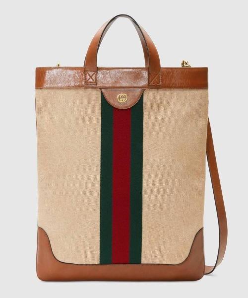 Vintage Gucci Large Canvas Tote Bag for Women - Classic Designer Handbag for Work, Travel & Everyday Use