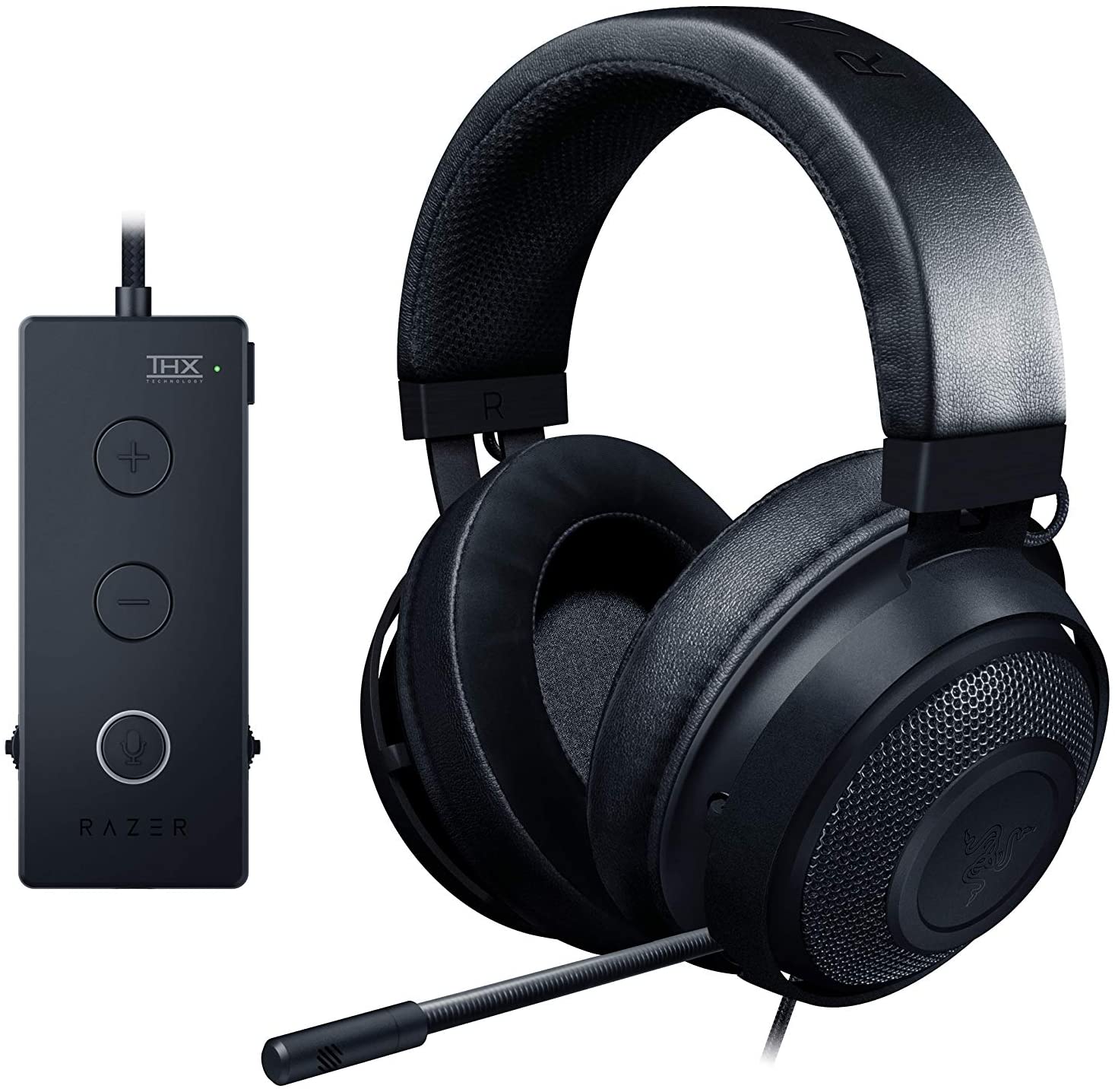 Razer Kraken Tournament Edition Wired Gaming Headset with THX Spatial Audio - Noise Cancelling Mic, 50mm Drivers, Lightweight Design (Black) - Perfect for PC, PS4, Xbox One & Competitive Esports Gaming