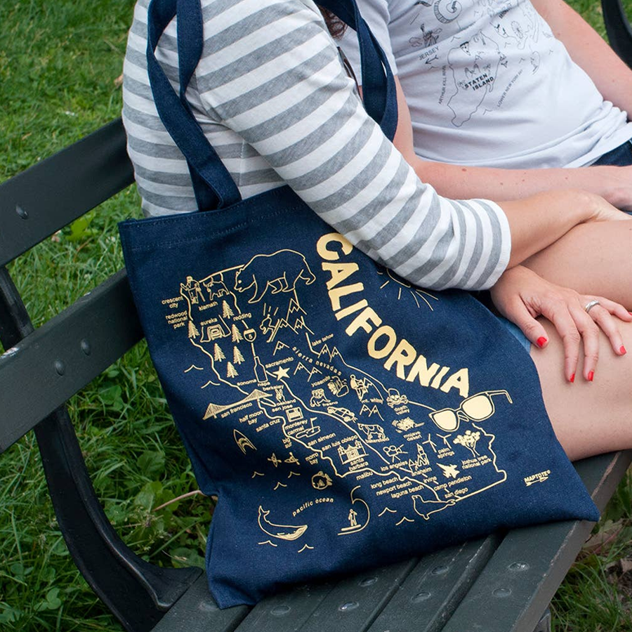 Stylish California Denim Tote Bag for Women - Eco-Friendly Cotton Canvas Shopper with Spacious Interior - Perfect for Beach, Shopping & Daily Use