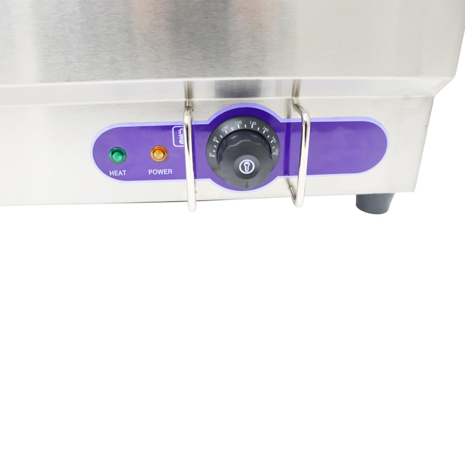 Commercial Stainless Steel 2-Pan Hot Dog Steam Table Bun Warmer - 6-Inch Deep, Adjustable Temperature 0°F to 203°F, 110V - Perfect for Restaurants, Food Trucks, Catering & Warming Hot Dogs, Buns, Pizza, Hamburgers