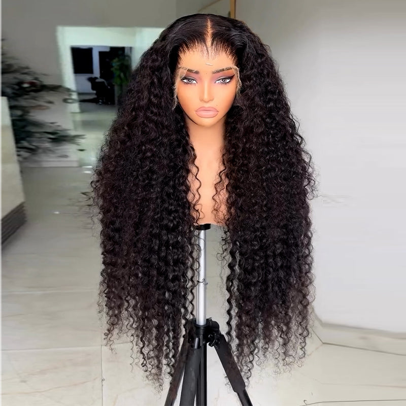 Eullair 15A Grade Kinky Curly Human Hair Lace Frontal Wig - Transparent HD Lace Pre-Plucked with Full Ends for Women | Natural Black Hair for Daily Wear, Parties & Special Occasions