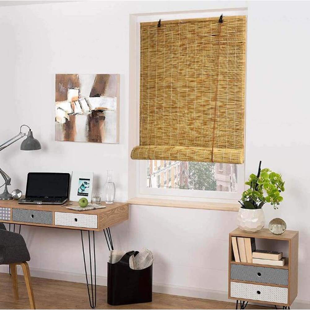 Natural Bamboo Roll Up Window Blinds - UV Protection Reed Curtains for Sun Shade & Privacy | Adjustable Lifting Shutters for Home, Patio, Door & Outdoor Decor | Perfect for Living Room, Bedroom & Balcony