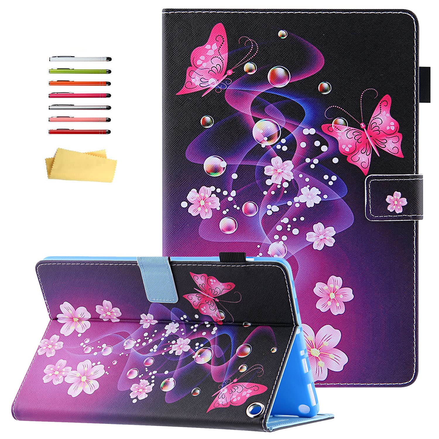 Premium Shockproof PU Leather Case for Amazon Kindle Fire HD 10/10 Plus Tablet (11th Gen 2021) 10.1