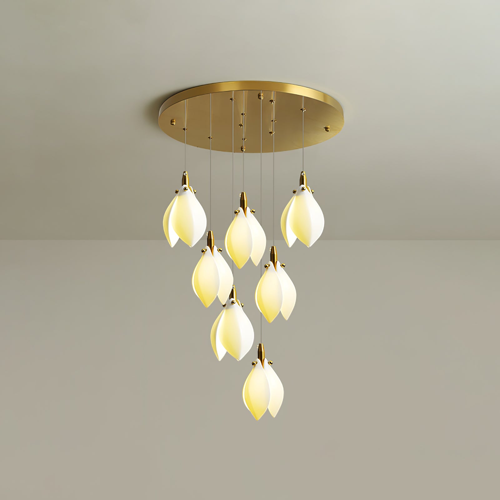 Astralis Bloom Stairs Chandelier - Modern Crystal Ceiling Light Fixture for Living Room, Dining Room, Bedroom & Staircase Decor