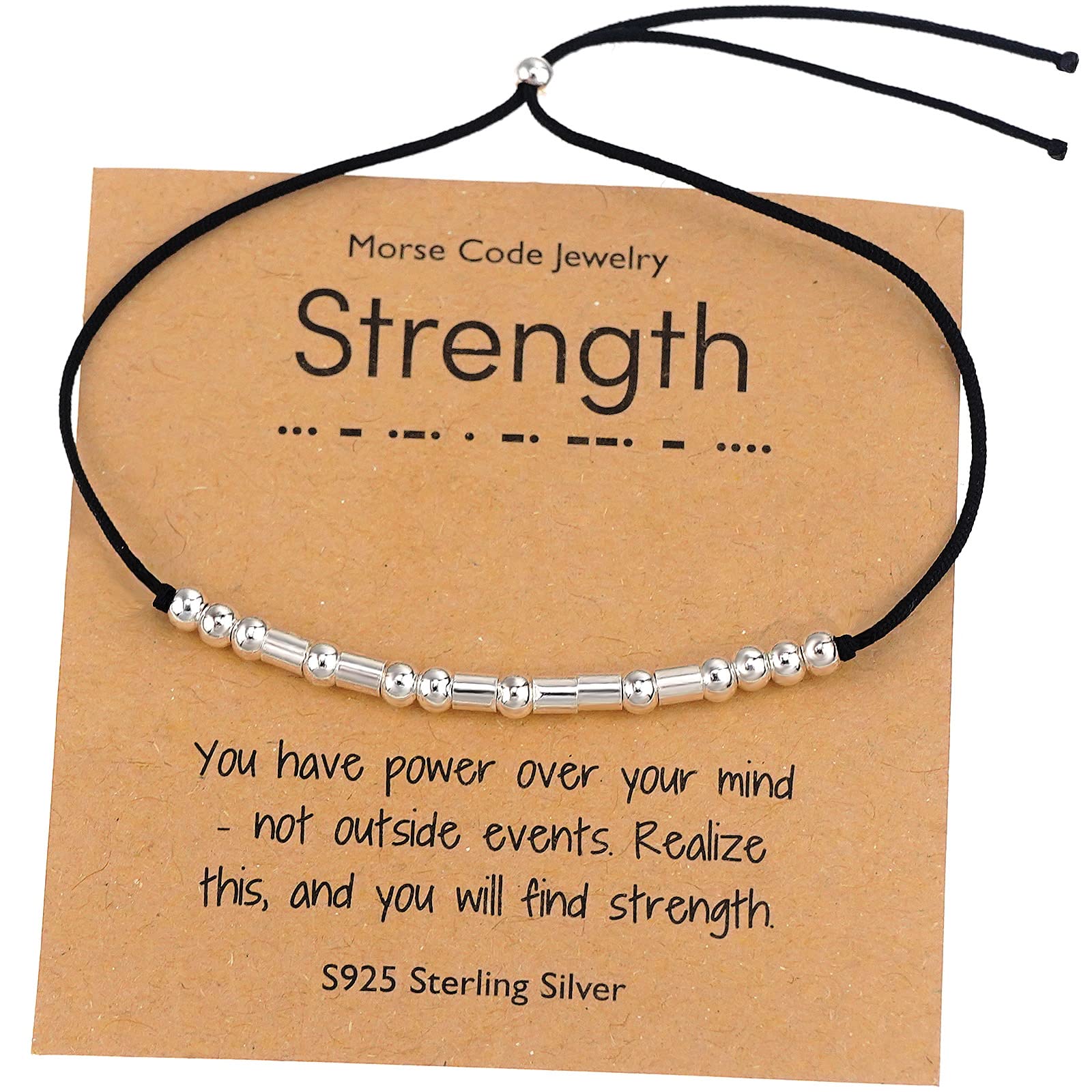 Personalized Morse Code Bracelet for Women - Sterling Silver Inspirational Jewelry Gift for Friendship, Valentine's Day, Graduation, Christmas & Birthday - Perfect for Everyday Wear, Special Occasions & Meaningful Gifting