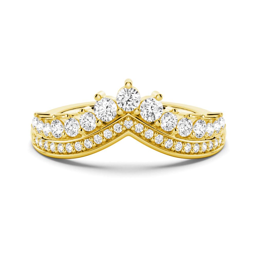 Luxury Curved Moissanite Wedding Band for Women - Elegant Princess Crown Design Engagement Ring - Perfect for Bridal, Anniversary & Special Occasions