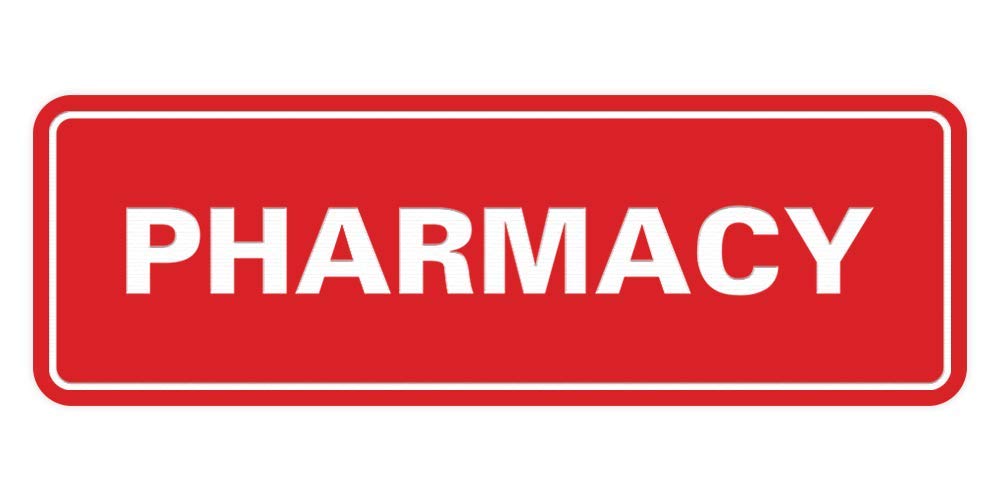 ByLITA Standard Pharmacy Sign (Red) - Large LED Backlit Sign for Hospitals, Clinics & Pharmacies - Durable & Weatherproof Outdoor/Indoor Use