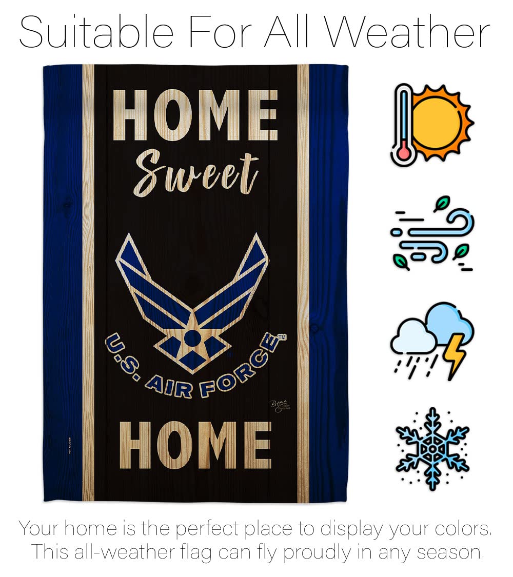 Breeze Decor Home Sweet Air House Flag Set - USAF Armed Forces American Military Veteran Retiree Official Decoration Banner - Double-Sided Made in USA - Perfect for Garden, Yard, and Patriotic Home Decor