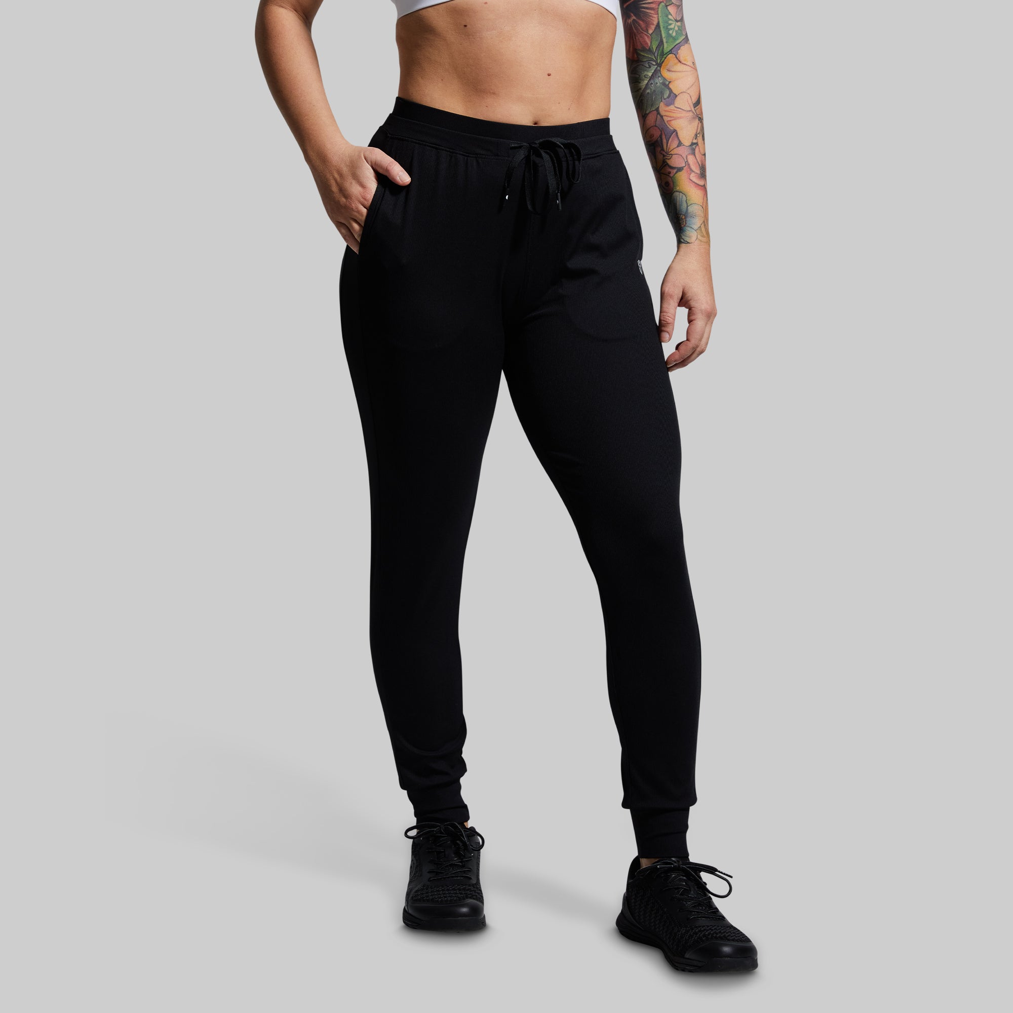 Women's Recovery Jogger Pants - Soft Post-Workout Lounge Pants for Yoga, Running & Relaxation (Black)