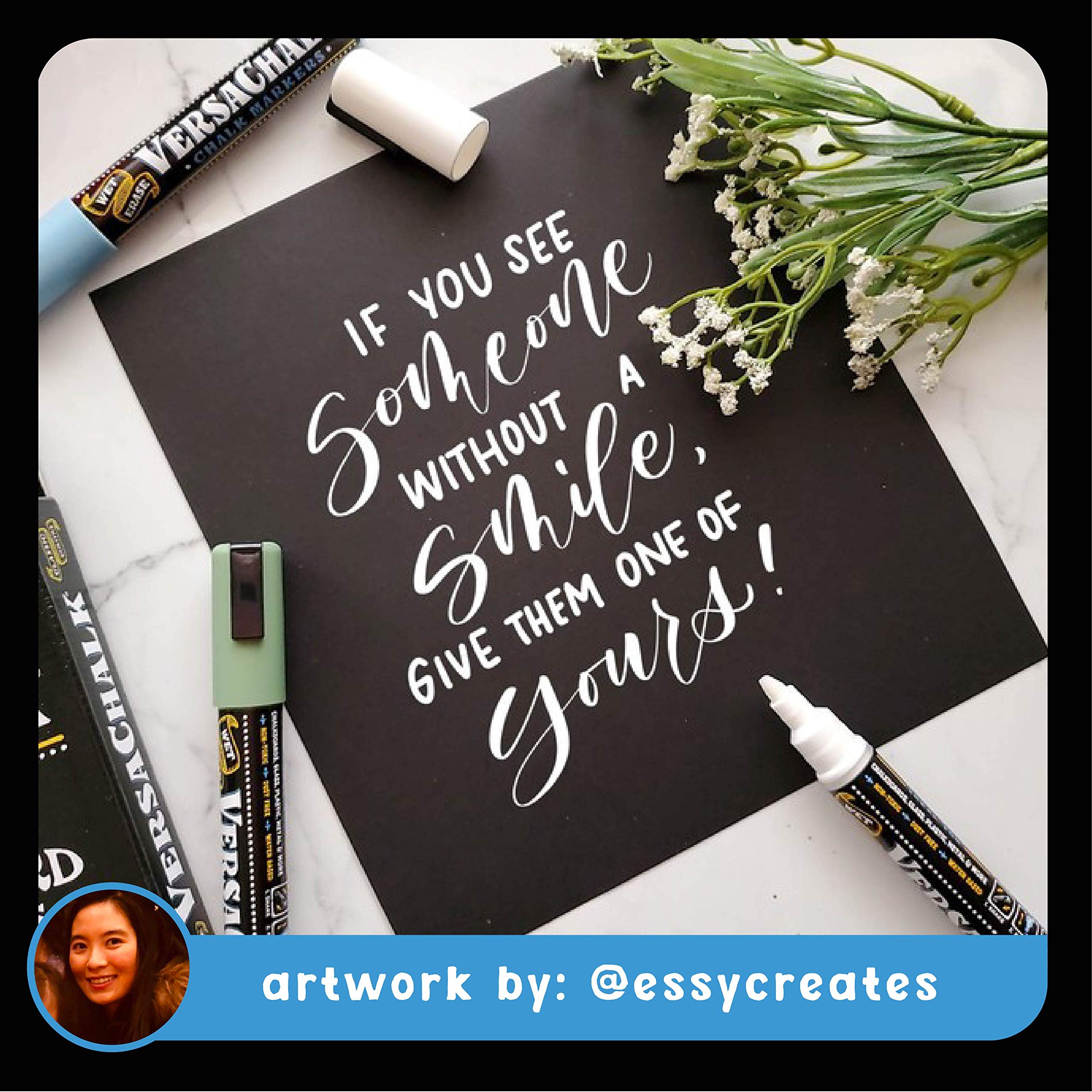VersaChalk White Chalk Markers - 5mm Bold Tip Wet Erase Dustless Chalkboard Markers for Blackboards, Signs, Menus & Windows - Perfect for Restaurants, Cafes, Classrooms & Home Decor