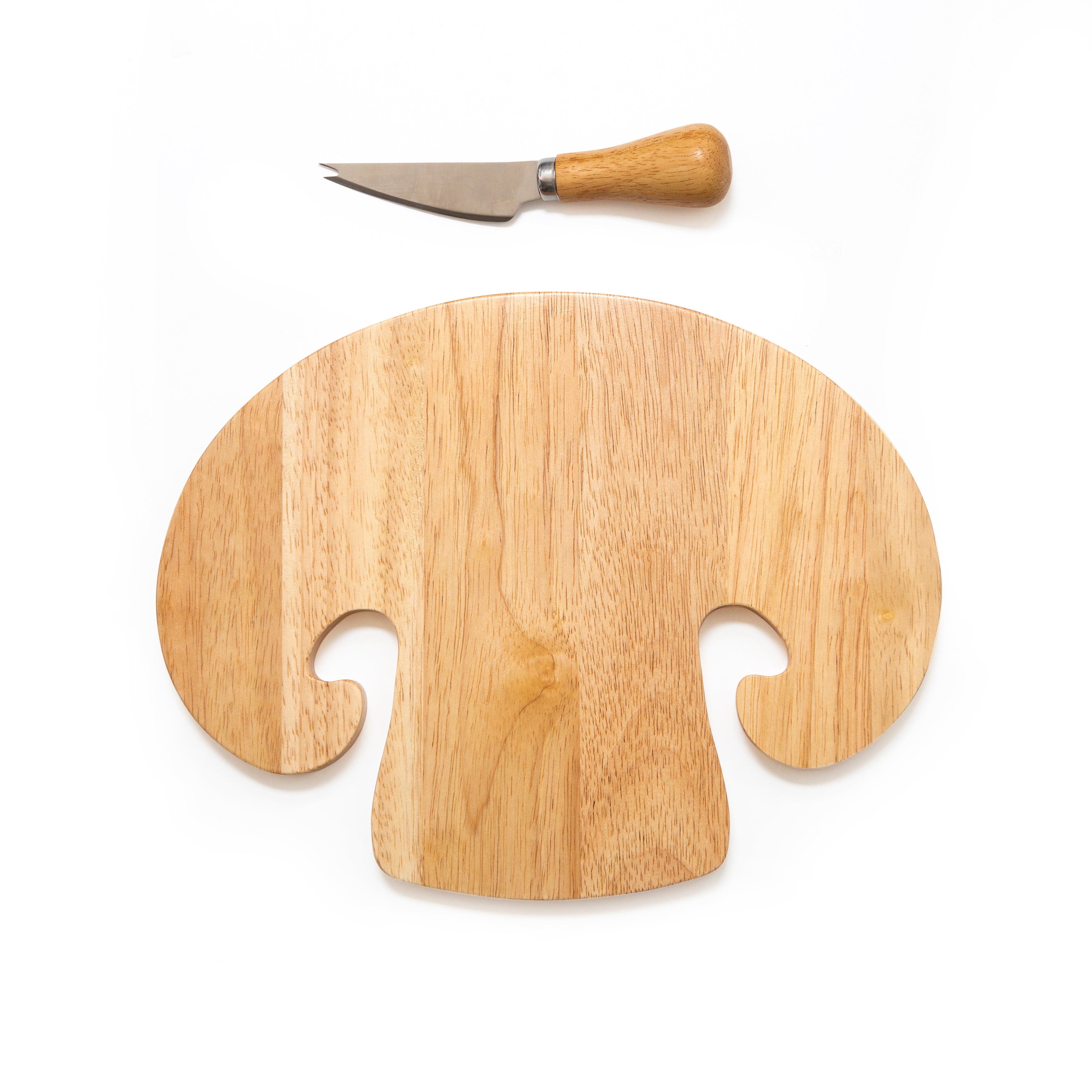 Premium Mushroom Cutting Board with Knife Set - Non-Slip Wooden Chopping Board & Stainless Steel Knife for Kitchen, Camping, and Outdoor Cooking